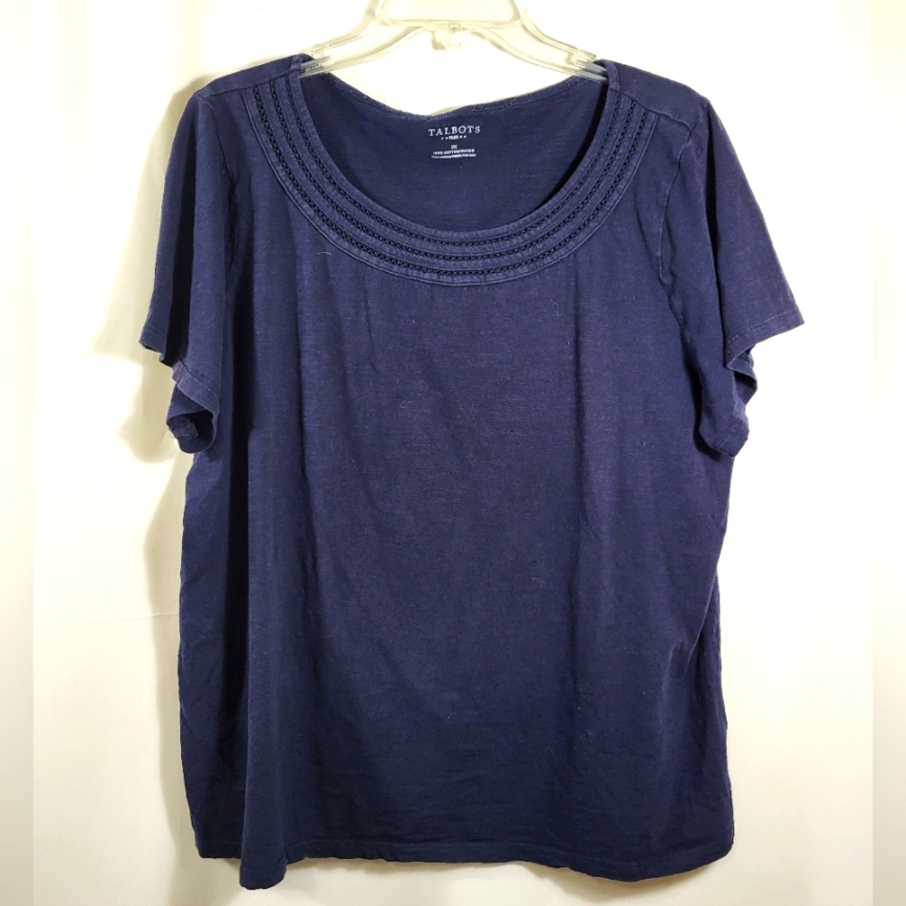 Talbots navy blue short sleeve tunic  women's 2X  #1268